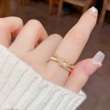 Shell Double-layer Wave Opening Ring for Summer