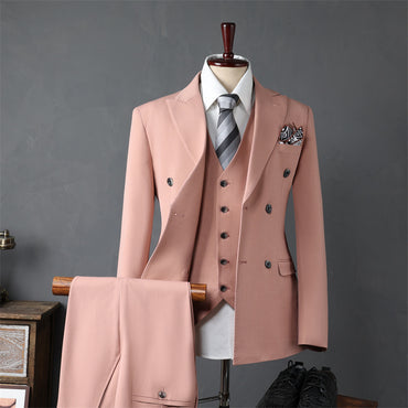 Classic 3 Piece Men's Suit with Regular Fit and Sophisticated Peak Lapel