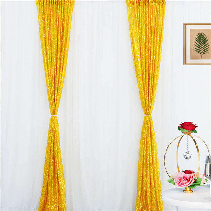Simple Outdoor Wedding Decoration Sparkly Sequin Background Curtain, HCP31