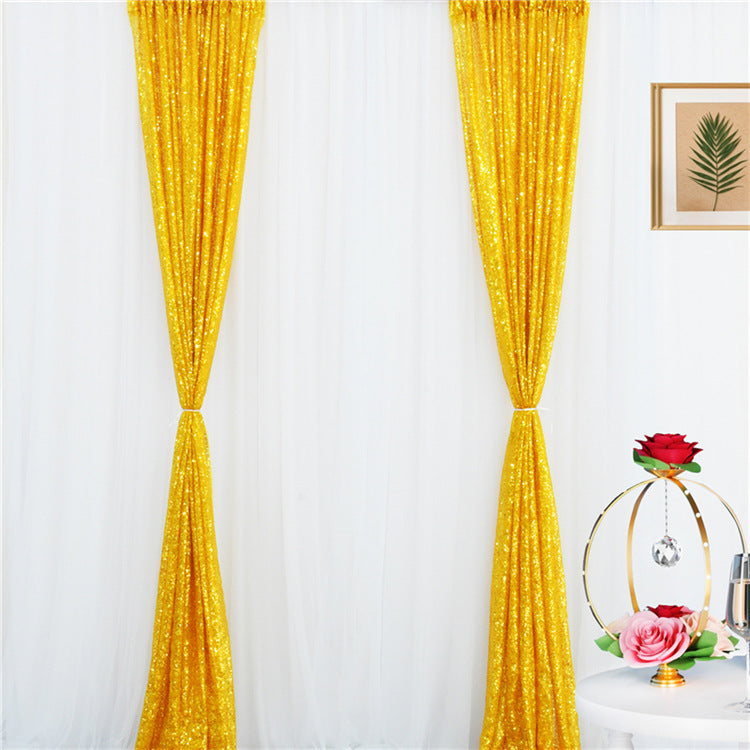 Simple Outdoor Wedding Decoration Sparkly Sequin Background Curtain, HCP31