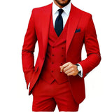 Casual Men's 3 Pieces Mens Suit Regular Fit Notch Lapel Tuxedos (Blazer+vest+Pants) CN550