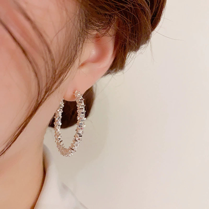 Sparkling Retro Metal Silver Earring Design Earrings