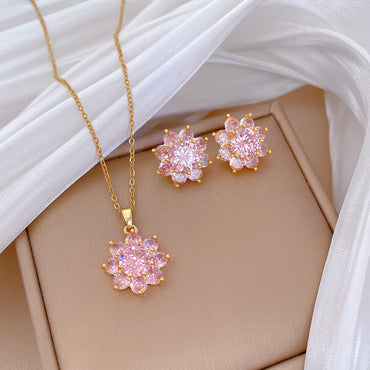 Flash Diamond Tassel Luxury Dress Accessories Dinner Clavicle Necklace Earring CN215