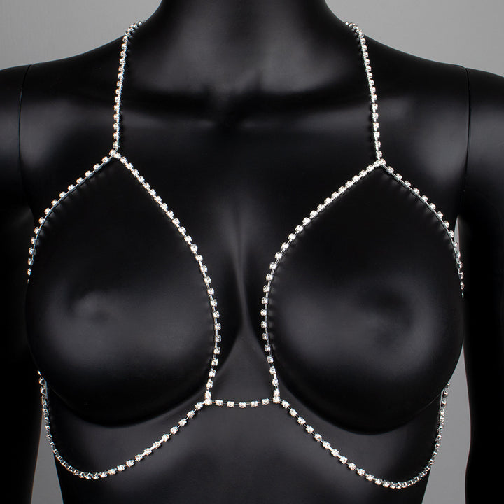 Beach Diamond Chain Chest Chain Sexy Rhinestone Neck Body Chain Bikini Chest Chain CN05