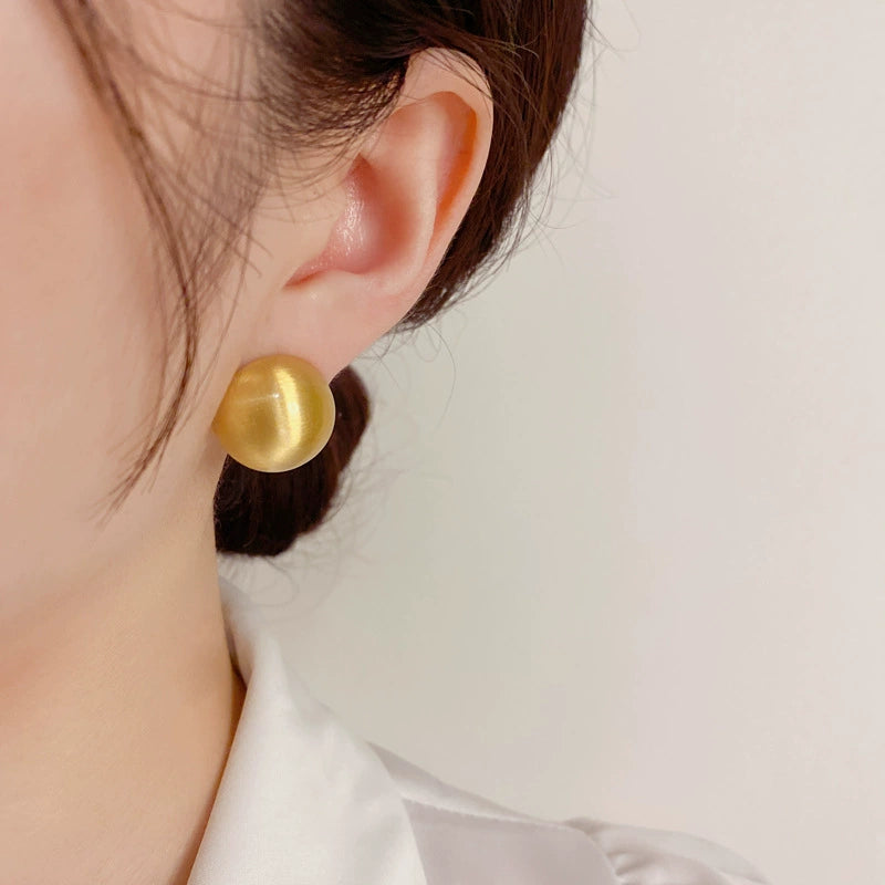 Simple Metal Round Earrings For Women