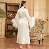 Morning Gown Feather Robe Wedding Bridesmaid Satin Robes for Wedding Party CN411
