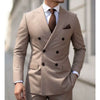 Taupe Casual Men's 2 Pieces Mens Suit Regular Fit Notch Lapel Tuxedos (Blazer+Pants)