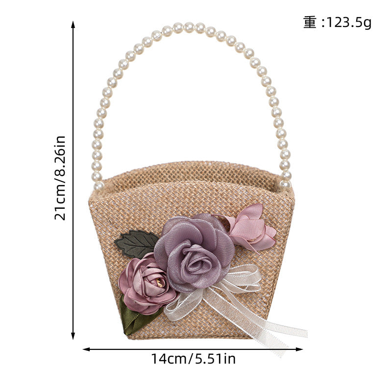 Artificial Flower Decoration Small Flower Basket, LH-5813