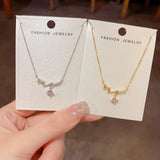 Sparkly Diamond Wave Necklace Luxurious Collarbone Chain