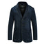 Dark Blue Denim Suit Men's Casual Plus Size Jacket