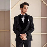 Sparkly men's plus-size collar suit 2 piece single-row one-button Sequins Suit