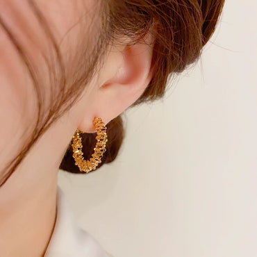 Sparkling Retro Metal Gold Earring Design Earrings