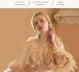 Morning Gown Feather Robe Wedding Bridesmaid Satin Robes for Wedding Party CN40