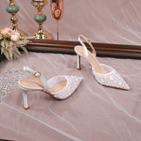 Lace Openwork For Women With High-heeled Sandals