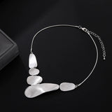 Geometric Brushed Short Chain Necklace