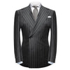 Black Casual Collar Coat Jacket Slim Button Small Suit Strips Single Jacket
