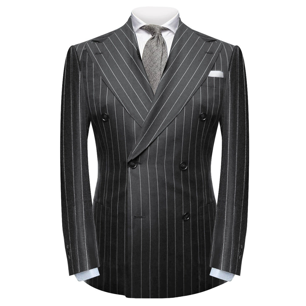 Black Casual Collar Coat Jacket Slim Button Small Suit Strips Single Jacket