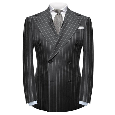 Black Casual Collar Coat Jacket Slim Button Small Suit Strips Single Jacket
