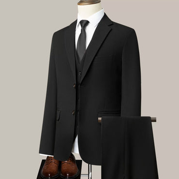 Black Elegant Men's Business Casual Formal Suit for Wedding Banquet Groomsmen's Suit