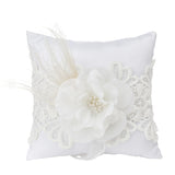 Satin And Linen Fabric Wedding Ring pillow Creative Lace Ring Box Small Portable, BS&KFS