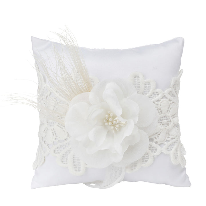 Satin And Linen Fabric Wedding Ring pillow Creative Lace Ring Box Small Portable, BS&KFS