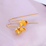 Gold Silver Flower Fresh Long Earrings CN22