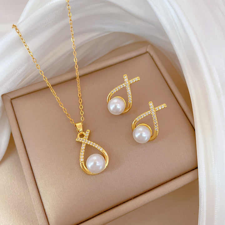 Flash Diamond Tassel Luxury Dress Accessories Dinner Clavicle Necklace Earring CN235