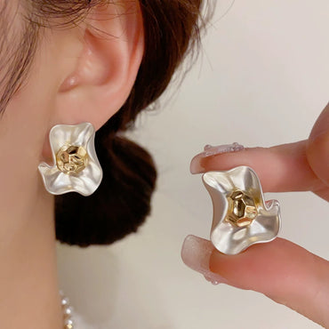 Elegant Simple Metal Petal Earrings