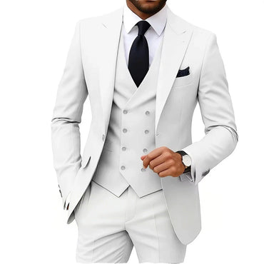 Casual Men's 3 Pieces Mens Suit Regular Fit Notch Lapel Tuxedos (Blazer+vest+Pants) CN561