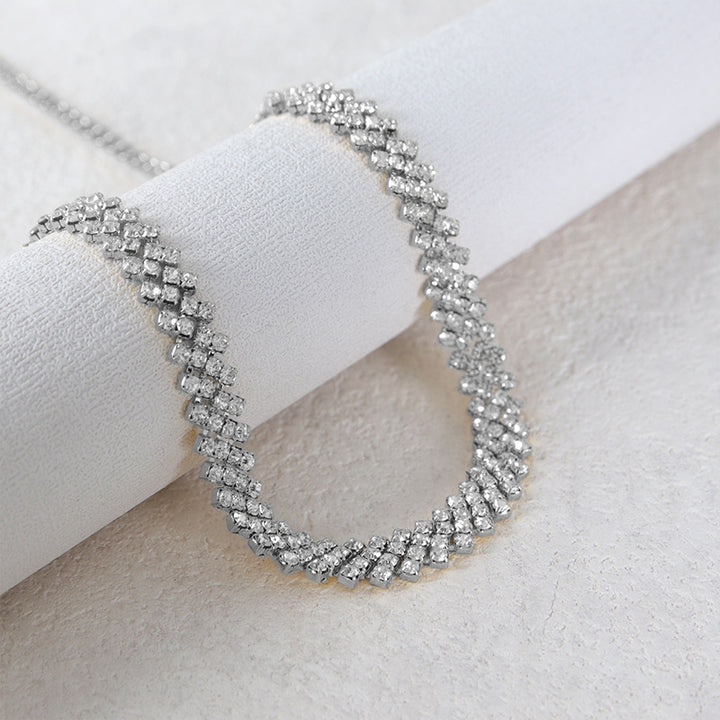 Fashion Diamond Necklace Personality Temperament Neck Jewelry Short Clavicle Chain CN06