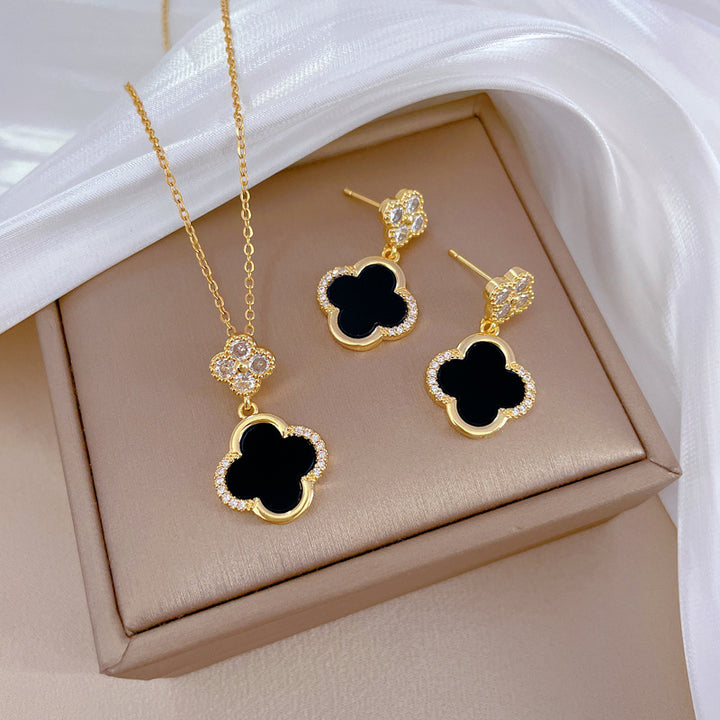 Flash Diamond Tassel Luxury Dress Accessories Dinner Clavicle Necklace Earring CN240