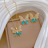 Flash Diamond Tassel Luxury Dress Accessories Dinner Clavicle Necklace Earring CN241
