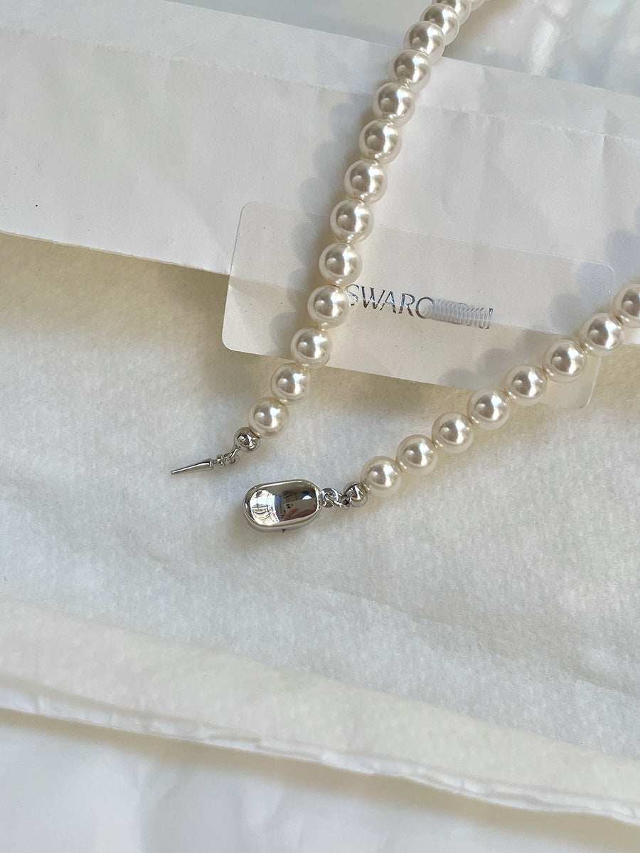 Round Pearl Necklace Light Luxury Design Necklace for Women, CN46