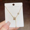 Sparkly Diamond Little Waist Leaf Flower Necklace Luxurious Collarbone Chain