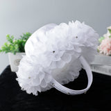 Bride And Bridesmaid Flower Basket Portable White Petals Simple Flower Basket, HL-5726