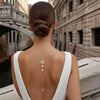 Bridal Wedding Pearl Necklace With Tassel Back Chain