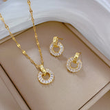 Flash Diamond Tassel Luxury Dress Accessories Dinner Clavicle Necklace Earring CN250