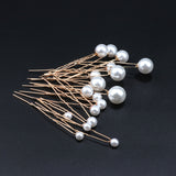 18pc Gold Pearl Hairpin U-shaped Hair Forks CN59