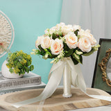 Wedding Flower For The Groom And Bride, Simulated Rose Wedding Bouquet, WF20