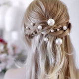 18pc Gold Pearl Hairpin U-shaped Hair Forks CN59
