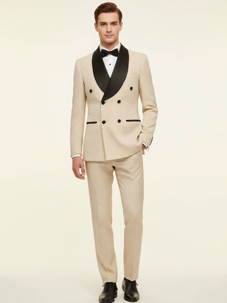 Elegant men's plus-size collar suit 2 piece Double Row Suit