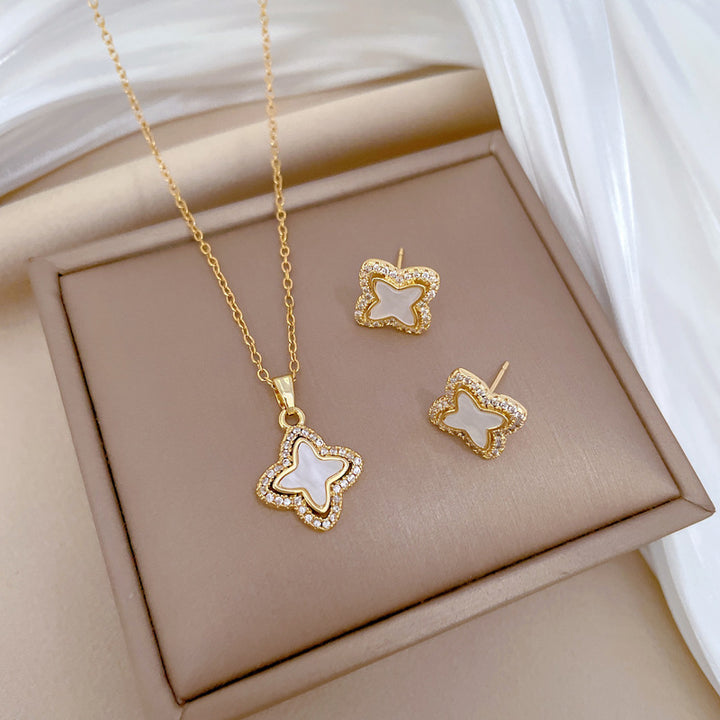 Flash Diamond Tassel Luxury Dress Accessories Dinner Clavicle Necklace Earring CN259