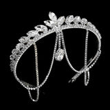 Handmade Crystal Beading Hairband Wedding Headband Luxury Silver Headband CN156