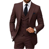 Casual Men's 3 Pieces Mens Suit Regular Fit Notch Lapel Tuxedos (Blazer+vest+Pants) CN550