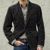 Leisure Men's Long Sleeve Lapel Pocket Business Corduroy Coat