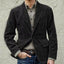 Leisure Men's Long Sleeve Lapel Pocket Business Corduroy Coat