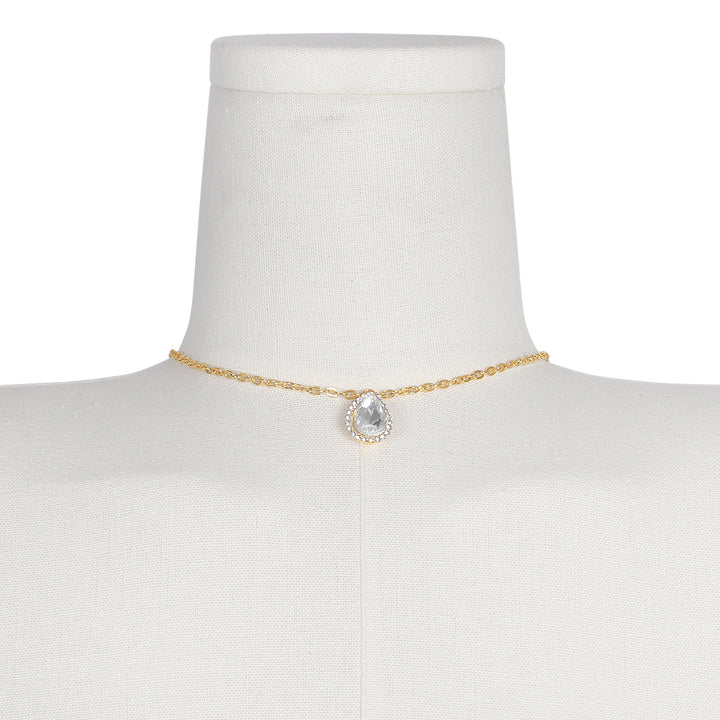 Light Luxury Zircon Long Necklace Bridal Wedding Banquet Chain Necklace Jewelry CN158