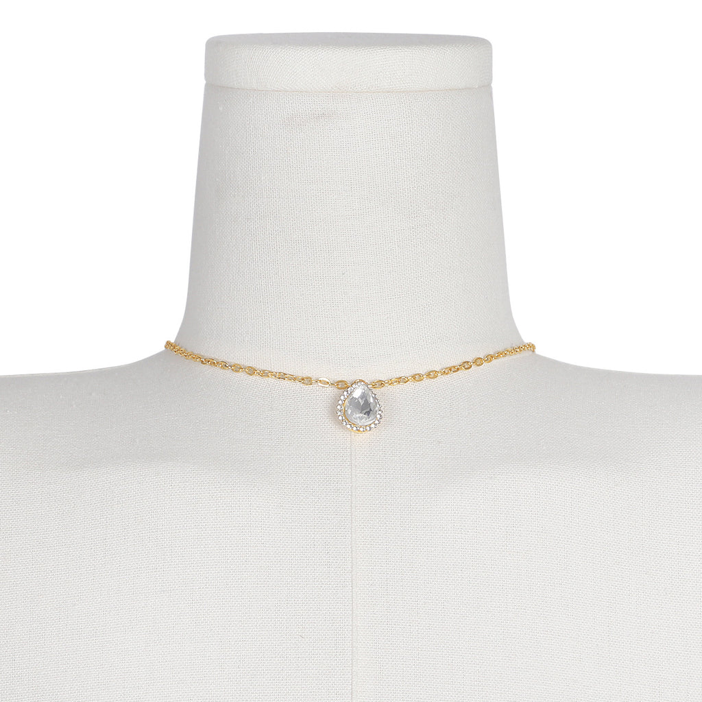 Light Luxury Zircon Long Necklace Bridal Wedding Banquet Chain Necklace Jewelry CN158