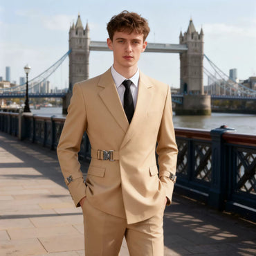 Elegant men's plus-size collar suit 2 piece Single Row Suit