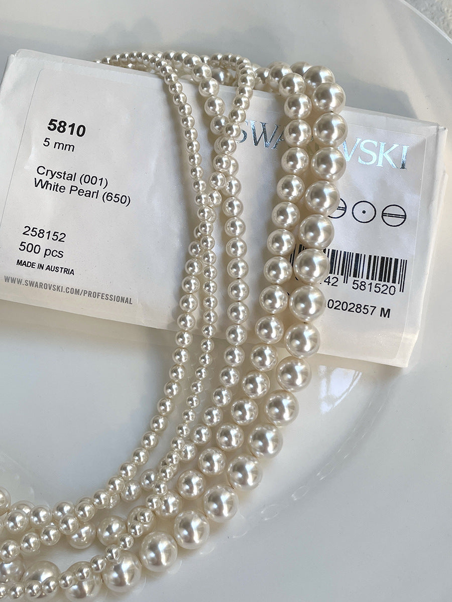 Round Pearl Necklace Light Luxury Design Necklace for Women, CN46